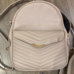 Elegant Beige Quilted Backpack